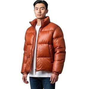 Abercrombie & Fitch Mens Relaxed Primaloft Puffer Jacket Orange Rust Small S